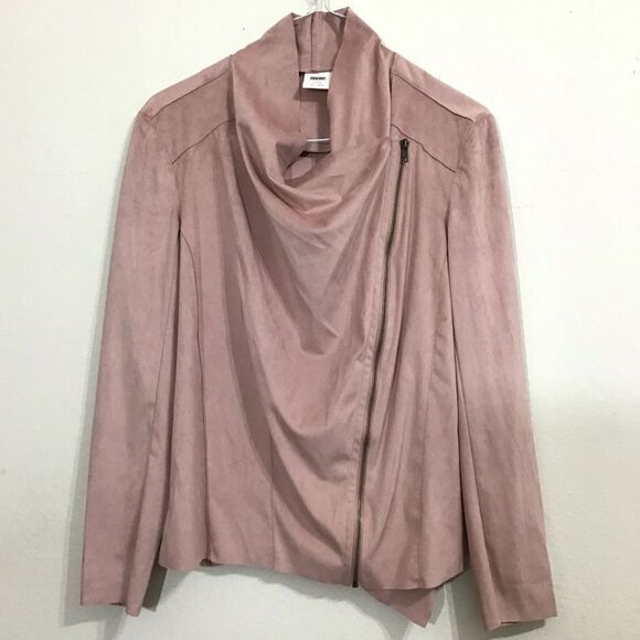 MOTE Pink Faux Suede Drape Jacket New - Picture 3 of 6